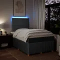 cadre de lit avec matelas gris foncé 120x190cm tissu