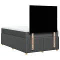 cadre de lit avec matelas gris foncé 120x190cm tissu