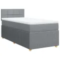 cadre de lit avec matelas Gris clair 100x200cm Tissu