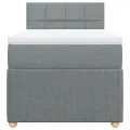 cadre de lit avec matelas Gris clair 100x200cm Tissu