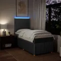 cadre de lit avec matelas Gris foncé 100x200cm Tissu