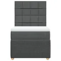 cadre de lit avec matelas Gris foncé 100x200cm Tissu
