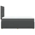 cadre de lit avec matelas Gris foncé 100x200cm Tissu