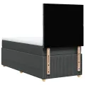 cadre de lit avec matelas Gris foncé 100x200cm Tissu