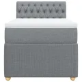 cadre de lit avec matelas Gris clair 90x200 cm Tissu