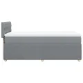 cadre de lit avec matelas Gris clair 90x200 cm Tissu