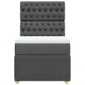 cadre de lit avec matelas Gris foncé 100x200cm Tissu