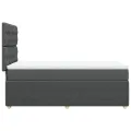 cadre de lit avec matelas Gris foncé 100x200cm Tissu