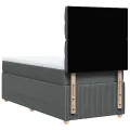 cadre de lit avec matelas Gris foncé 100x200cm Tissu