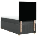 cadre de lit avec matelas Gris foncé 100x200cm Tissu