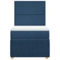 cadre de lit avec matelas Bleu 100x200 cm Tissu