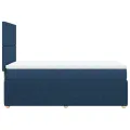 cadre de lit avec matelas Bleu 100x200 cm Tissu