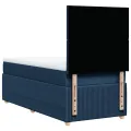 cadre de lit avec matelas Bleu 100x200 cm Tissu
