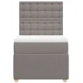 cadre de lit avec matelas Taupe 100x200 cm Tissu