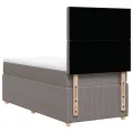 cadre de lit avec matelas Taupe 100x200 cm Tissu