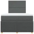 cadre de lit avec matelas Gris foncé 120x200cm Tissu