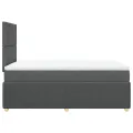 cadre de lit avec matelas Gris foncé 120x200cm Tissu