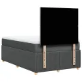 cadre de lit avec matelas Gris foncé 120x200cm Tissu