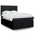 cadre de lit avec matelas Noir 140x200 cm Tissu