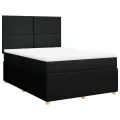cadre de lit avec matelas Noir 140x200 cm Tissu