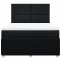 cadre de lit avec matelas Noir 140x200 cm Tissu
