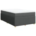 cadre de lit avec matelas Gris foncé 120x200cm Tissu