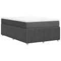cadre de lit avec matelas Gris foncé 120x200cm Tissu