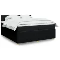 cadre de lit avec matelas Noir 200x200 cm Tissu