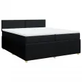 cadre de lit avec matelas Noir 200x200 cm Tissu