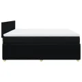 cadre de lit avec matelas Noir 200x200 cm Tissu