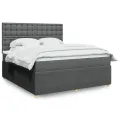 cadre de lit avec matelas Gris foncé 180x200cm Tissu