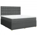 cadre de lit avec matelas Gris foncé 180x200cm Tissu