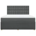 cadre de lit avec matelas Gris foncé 180x200cm Tissu