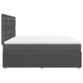 cadre de lit avec matelas Gris foncé 180x200cm Tissu