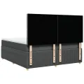 cadre de lit avec matelas Gris foncé 180x200cm Tissu