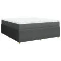 cadre de lit avec matelas Gris foncé 180x200cm Tissu
