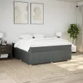 cadre de lit avec matelas Gris foncé 180x200cm Tissu