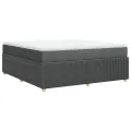 cadre de lit avec matelas Gris foncé 180x200cm Tissu