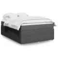 cadre de lit avec matelas Gris foncé 140x190cm Tissu