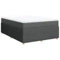 cadre de lit avec matelas Gris foncé 140x190cm Tissu