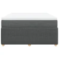 cadre de lit avec matelas Gris foncé 140x190cm Tissu