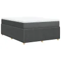 cadre de lit avec matelas Gris foncé 140x190cm Tissu