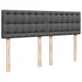 cadre de lit avec matelas Gris foncé 140x200cm Tissu