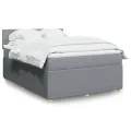 cadre de lit avec matelas Gris clair 160x200cm Tissu