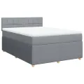 cadre de lit avec matelas Gris clair 160x200cm Tissu