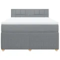 cadre de lit avec matelas Gris clair 160x200cm Tissu