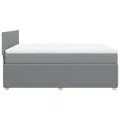 cadre de lit avec matelas Gris clair 160x200cm Tissu