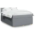 cadre de lit avec matelas Gris clair 160x200cm Tissu