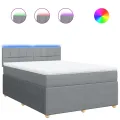 cadre de lit avec matelas Gris clair 160x200cm Tissu