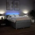 cadre de lit avec matelas Gris clair 160x200cm Tissu